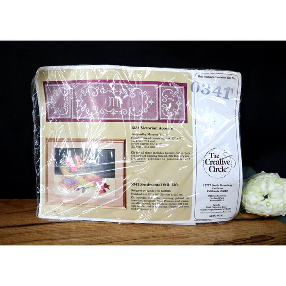 Vintage 1986 The Creative Circle Kit Needlework 0341 Sentimental Still Life New - Picture 1 of 3